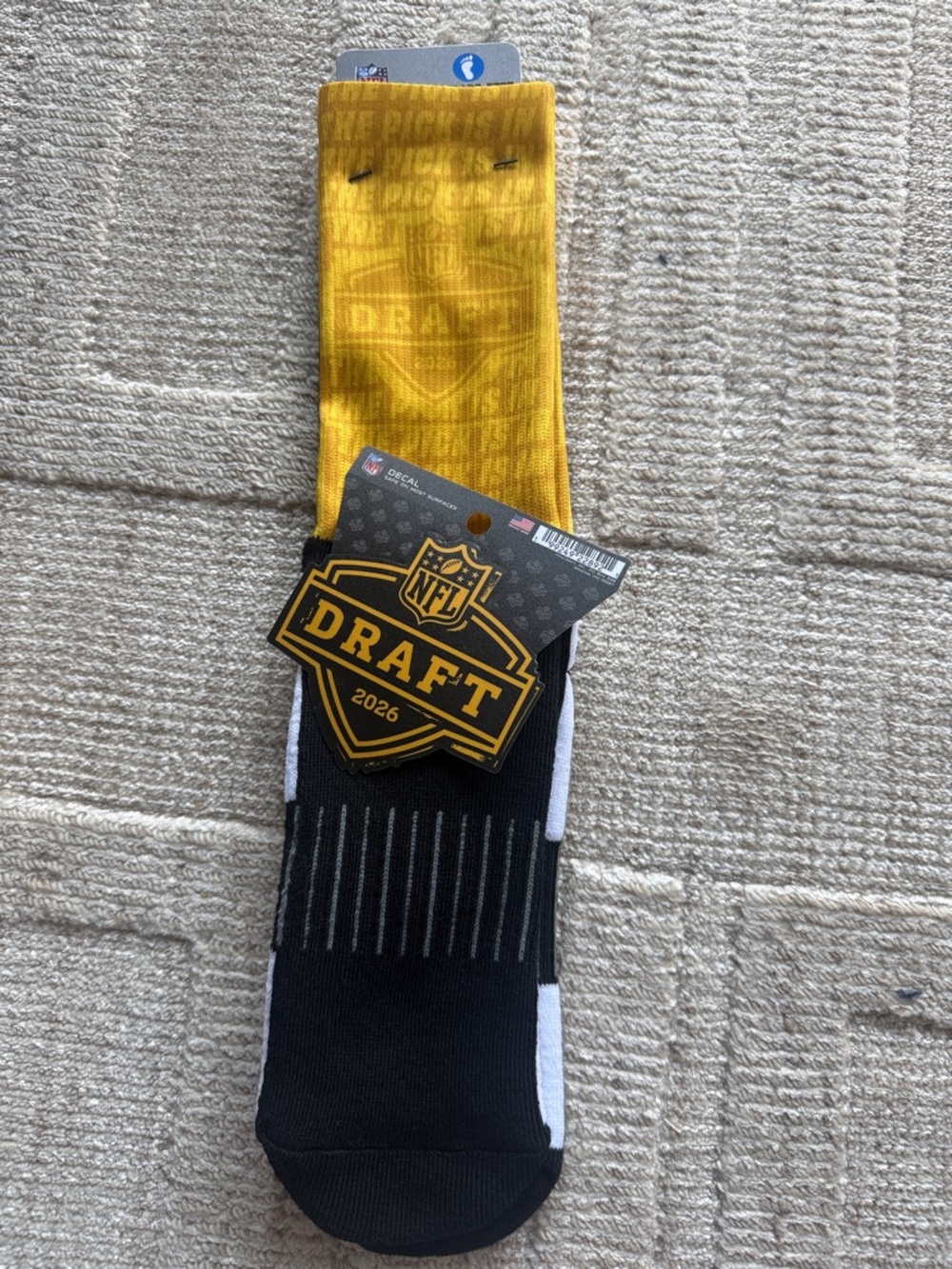 NFL 2026 Draft Crew Socks in Gold and Black